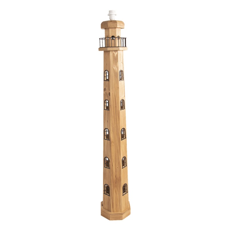 Clayre & Eef Stehlampe Leuchtturm 23x23x140 cm  Braun Holz Rechteck