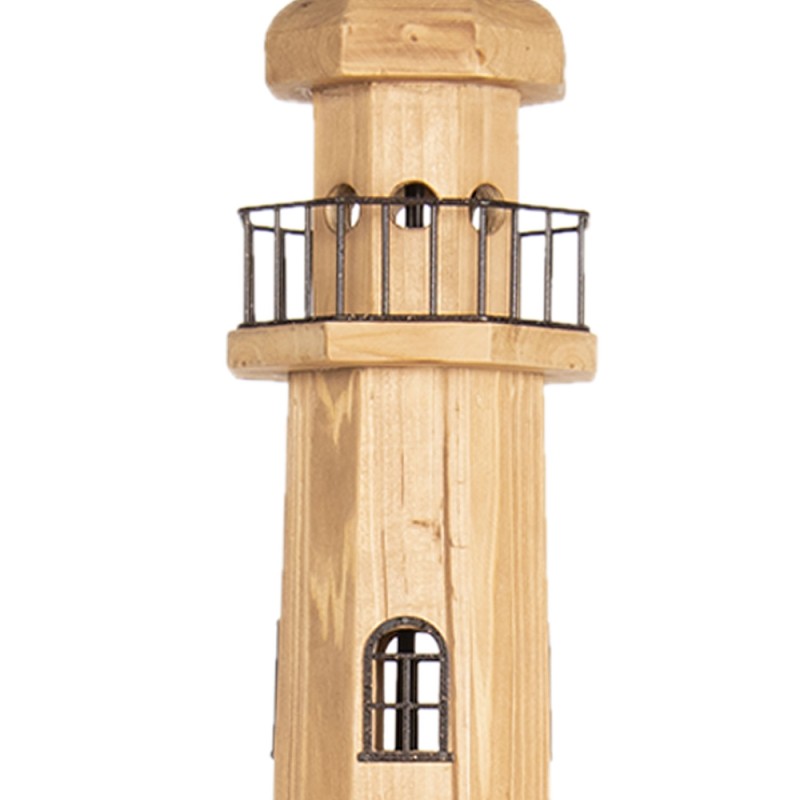 Clayre & Eef Stehlampe Leuchtturm 23x23x140 cm  Braun Holz Rechteck