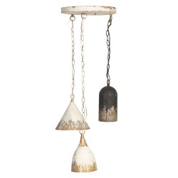Clayre & Eef Lampada a Sospensione Ø 70x95 cm Bianco Ferro