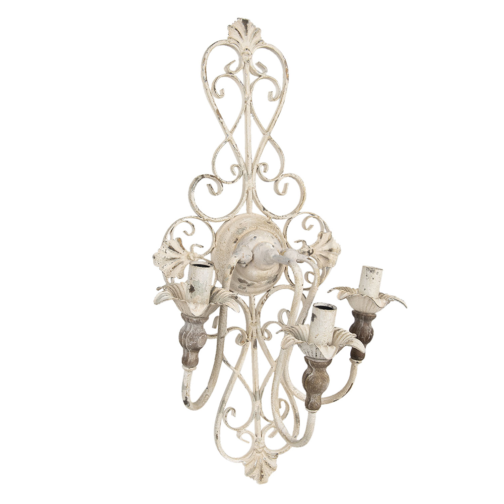 Clayre&Eef Wandlamp 40x29x70 cm Wit IJzer afbeelding