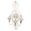 Clayre & Eef Lampada da parete 40x29x70 cm Bianco Ferro Legno Rettangolo