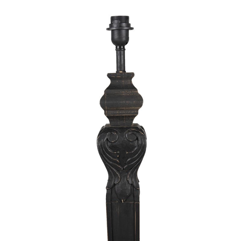 Clayre & Eef Stehlampe Ø 23x134 cm Schwarz Holz Rund
