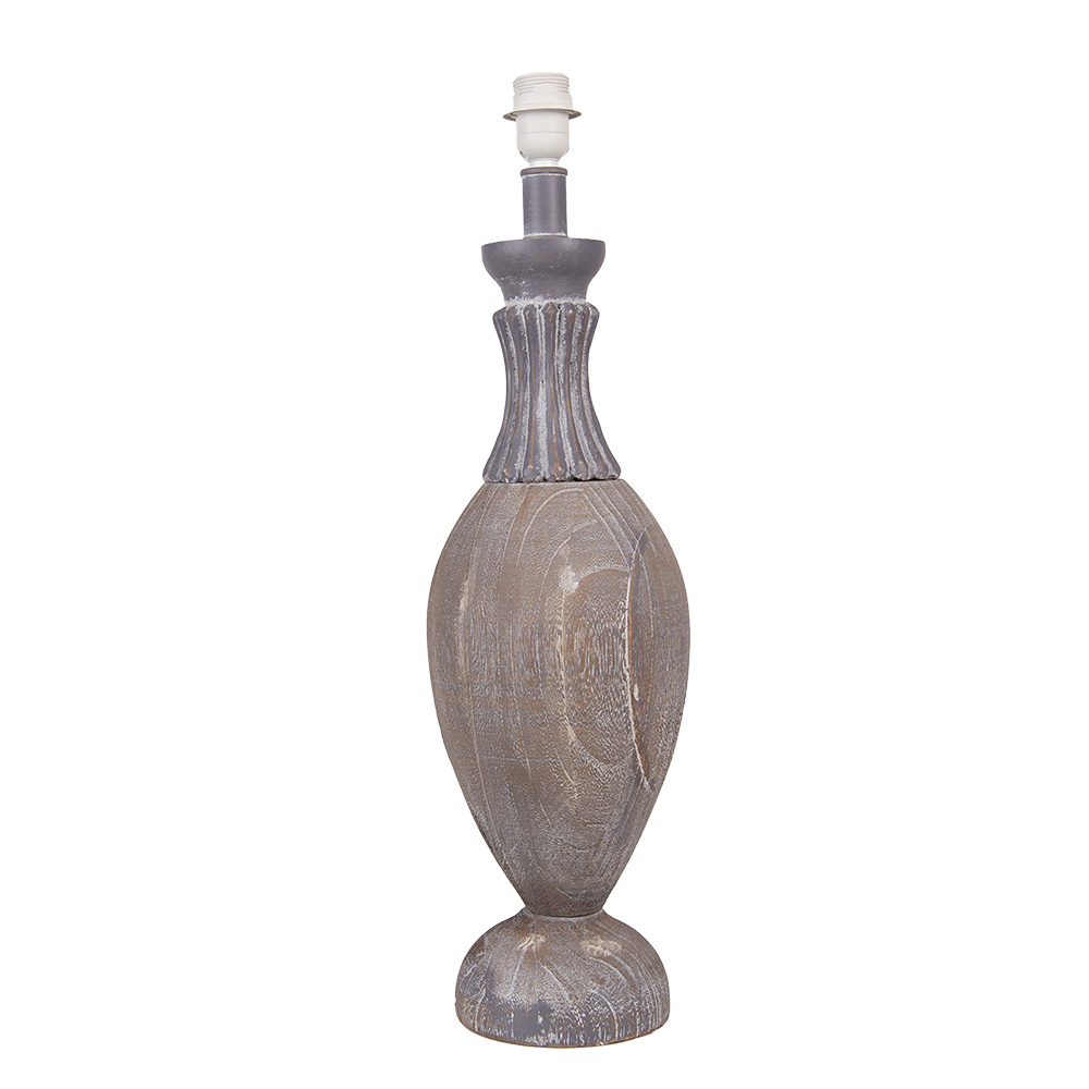 Clayre&Eef LampenvoetØ 18x66 cm Grijs Hout afbeelding