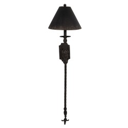 Clayre & Eef Wall Light 31x32x117 cm Black Brown Iron