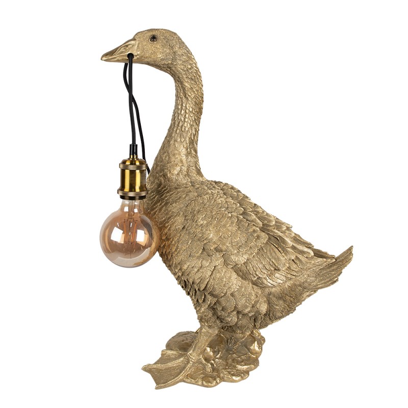 Clayre & Eef Table Lamp Goose 42x23x60 cm Gold colored Polyresin