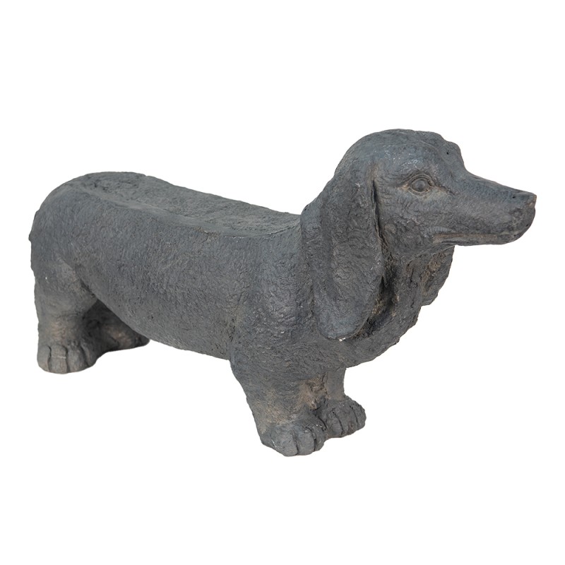 Clayre & Eef Statuetta Cane 74x19x39 cm Grigio Pietra