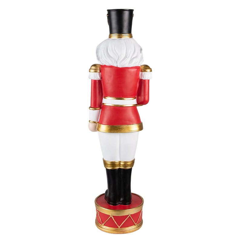 Clayre & Eef Beeld Notenkraker 82 cm Rood Wit Steen
