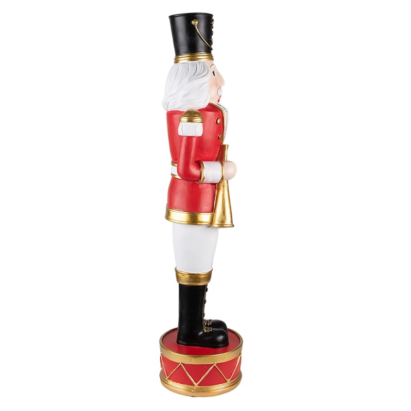 Clayre & Eef Beeld Notenkraker 82 cm Rood Wit Steen