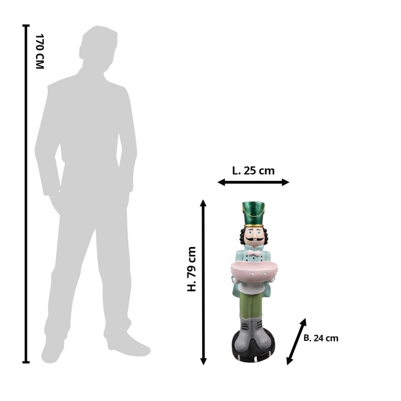 Clayre & Eef Figurine Nutcracker 79 cm Green Blue Polyresin
