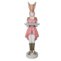 Clayre & Eef Figur Kaninchen 124 cm Braun Rosa Keramikmaterial