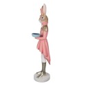 Clayre & Eef Figur Kaninchen 124 cm Braun Rosa Keramikmaterial