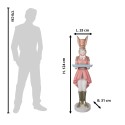 Clayre & Eef Figur Kaninchen 124 cm Braun Rosa Keramikmaterial