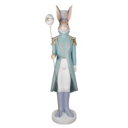 Clayre & Eef Figurine Rabbit 127 cm Brown Blue Ceramic material