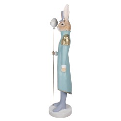 Clayre & Eef Figurine Rabbit 127 cm Brown Blue Ceramic material