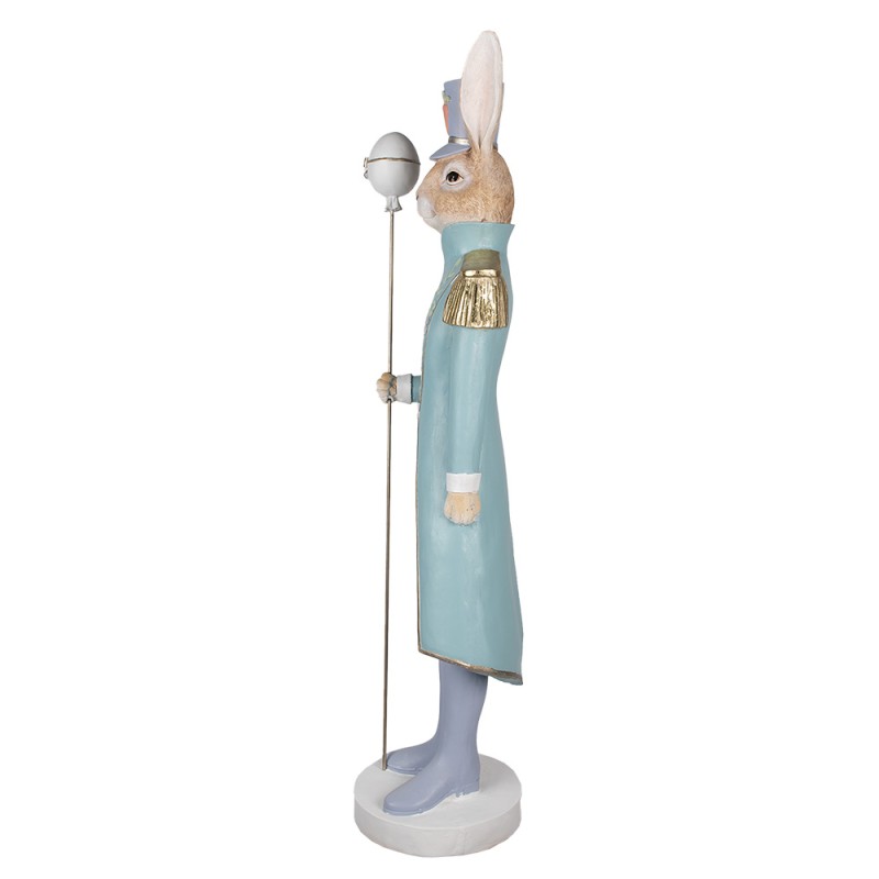 Clayre & Eef Figurine Lapin 127 cm Marron Bleu Matériau céramique