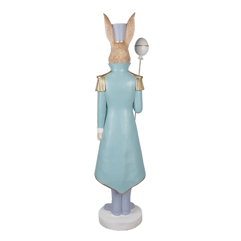 Clayre & Eef Figurine Lapin 127 cm Marron Bleu Matériau céramique