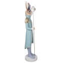 Clayre & Eef Figurine Lapin 127 cm Marron Bleu Matériau céramique