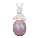 Clayre & Eef Figurine Rabbit 91 cm White Purple Ceramic material