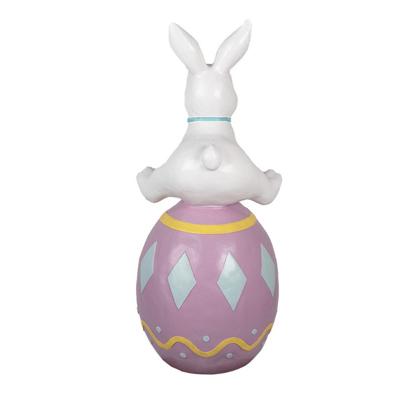 Clayre & Eef Figurine Rabbit 91 cm White Purple Ceramic material