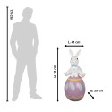 Clayre & Eef Figurine Rabbit 91 cm White Purple Ceramic material