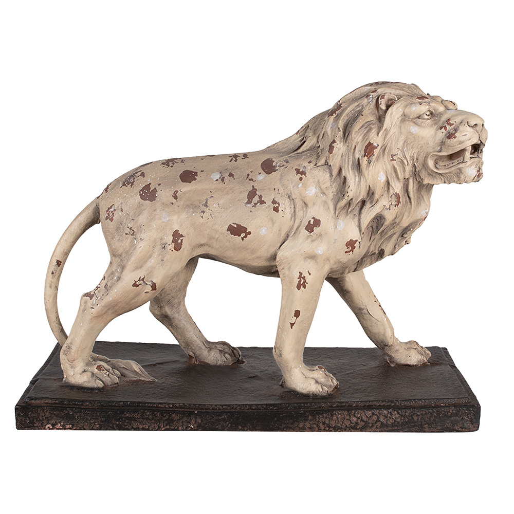 Clayre&Eef Decoratie Beeld Leeuw 55x23x40 cm Beige Bruin Magnesium (MGO) afbeelding