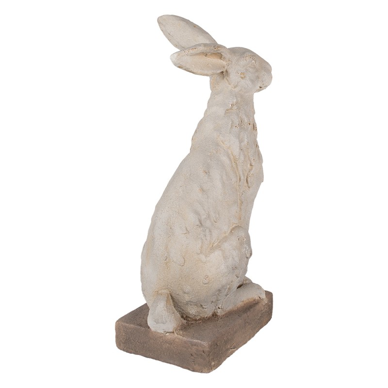 Clayre & Eef Statuetta decorativa Coniglio 55 cm Grigio Materiale ceramico