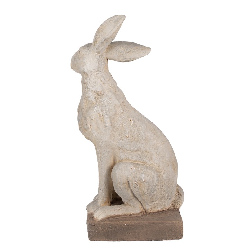 Clayre & Eef Statuetta decorativa Coniglio 55 cm Grigio Materiale ceramico