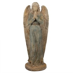 Clayre & Eef Statuetta decorativa Angelo 119 cm Verde Beige Materiale ceramico