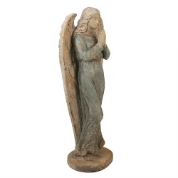 Clayre & Eef Statuetta decorativa Angelo 119 cm Verde Beige Materiale ceramico