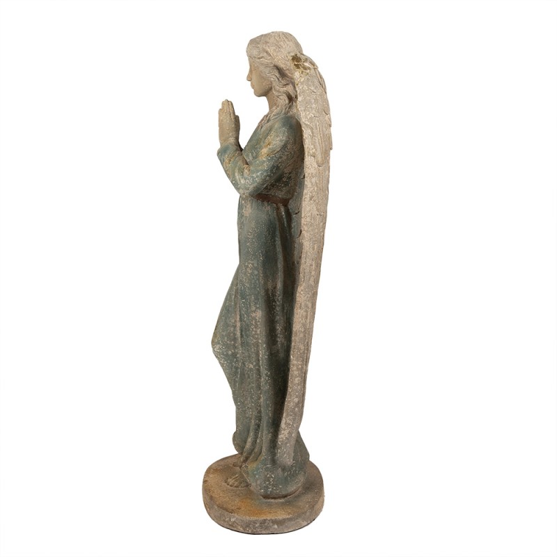 Clayre & Eef Statuetta decorativa Angelo 119 cm Verde Beige Materiale ceramico
