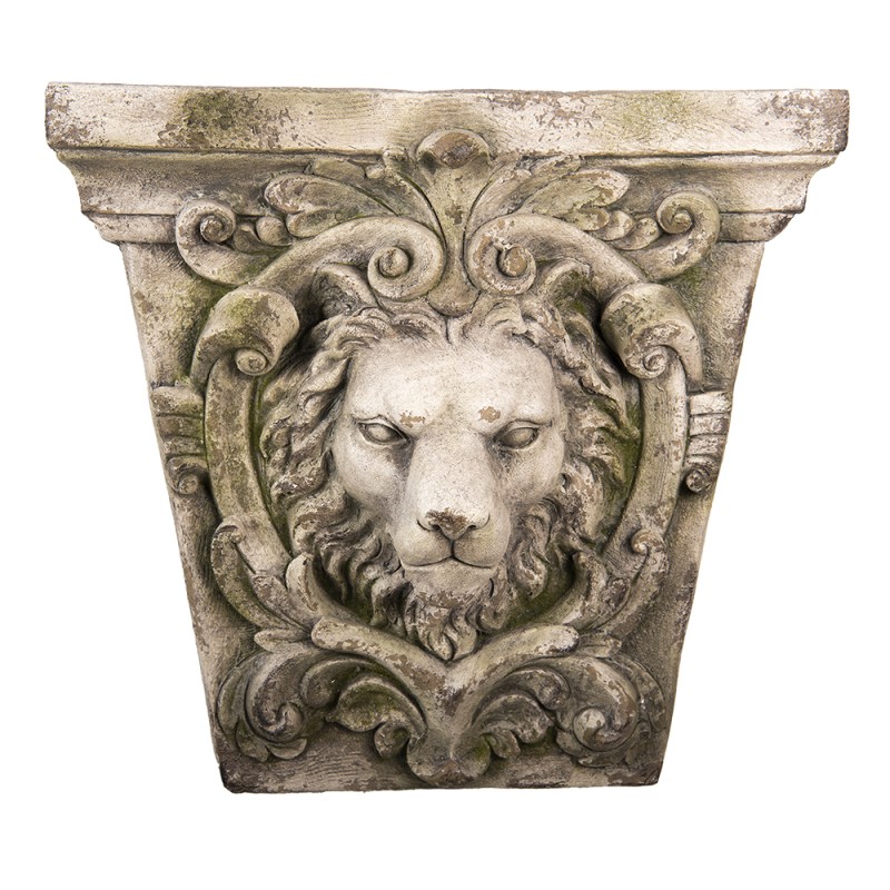 Clayre & Eef Wanddecoratie Leeuw 56 cm Beige Kunststof Rechthoek