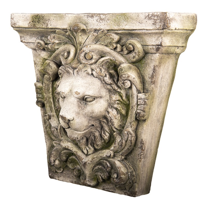 Clayre & Eef Wanddecoratie Leeuw 56 cm Beige Kunststof Rechthoek