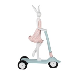 Clayre & Eef Beeld Konijn 62 cm Wit Roze Polyresin