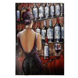 Clayre & Eef Metallgemälde 80x120 cm Rot Eisen Frau