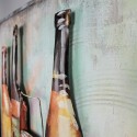 Clayre & Eef 3D Metal Paintings 120x80 cm Brown Red Iron Wood Wine Bottle