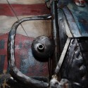 Clayre & Eef 3D Metal Paintings 80x120 cm Blue Red Iron Motor