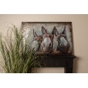 Clayre & Eef Quadri in metallo in 3D 120x80 cm Marrone Ferro Asino