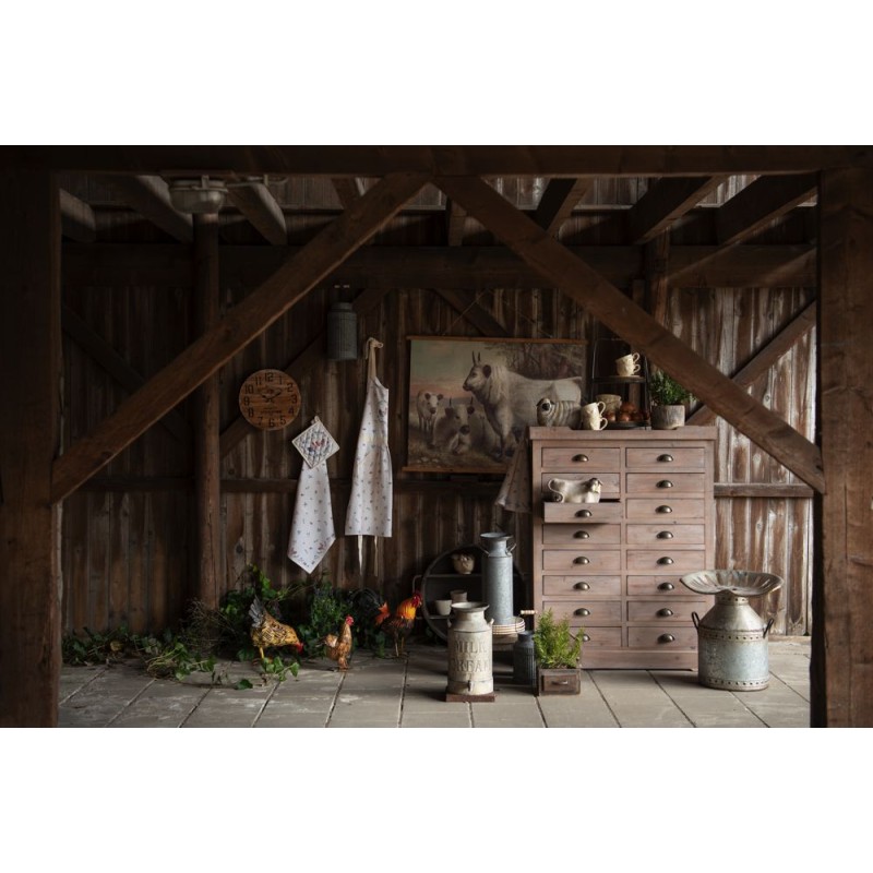Clayre & Eef Wall Tapestry 100x75 cm Brown Linen Rectangle Cows