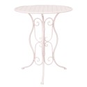 Clayre & Eef Ensemble bistro Table de bistrot Chaises bistrot set de 3 Ø 60x70 Blanc Fer