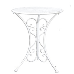 Clayre & Eef Bistro Set Bistro Table Bistro Chair Set of 3 Ø 60x70 White Iron