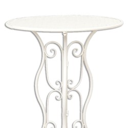 Clayre & Eef Bistro-Set Bistrotisch Bistrostuhl 3-Teilig Ø 60x70 Beige Eisen