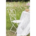 Clayre & Eef Bistro Set Bistro Table Bistro Chair Set of 3 Ø 70x75  White Iron