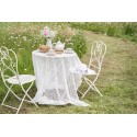 Clayre & Eef Bistro-Set Bistrotisch Bistrostuhl 3-Teilig Ø 70x75  Weiß Eisen