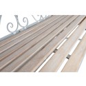 Clayre & Eef Banc de jardin 110x50x90 cm Blanc Fer Rectangle Fleurs