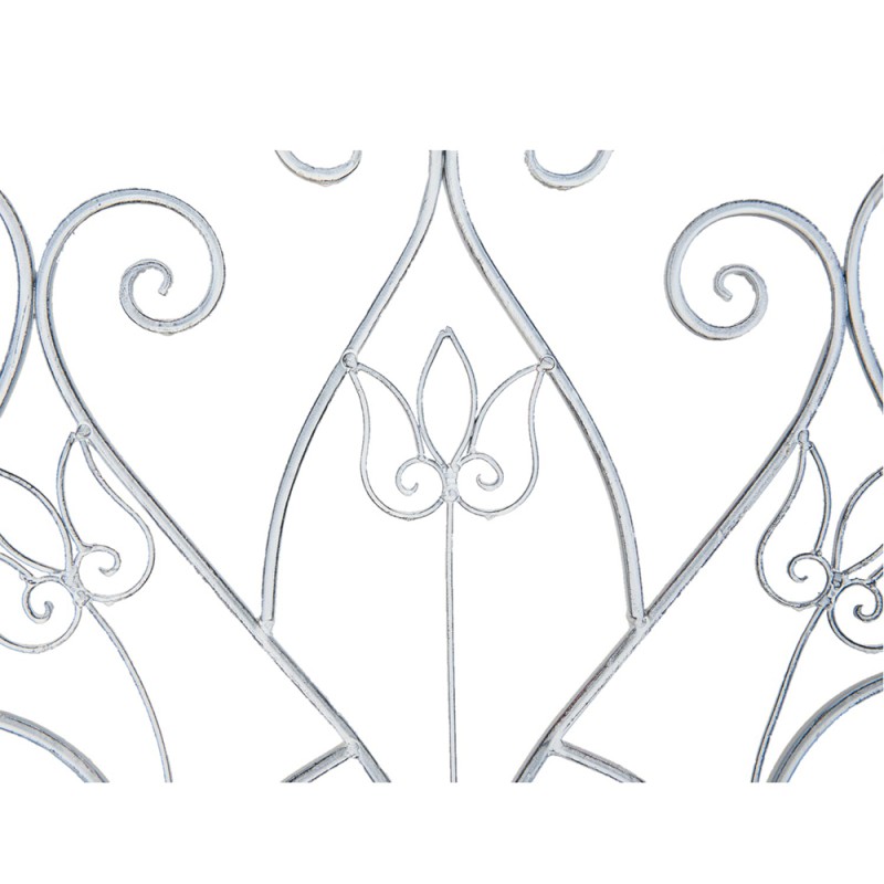 Clayre & Eef Panca da giardino 110x50x90 cm Bianco Ferro Rettangolo Fiori