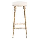 Clayre & Eef Sgabello da Bar Ø 34x78 cm Marrone Ferro Tessuto Rotondo
