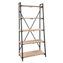 Clayre & Eef Scaffale per libri 90x47x191 cm Nero Legno Ferro Rettangolo