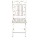 Clayre & Eef Bistro Set Bistro Table Bistro Chair Set of 3 Ø 70x77 cm White Iron Leaves