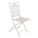 Clayre & Eef Ensemble bistro Table de bistrot Chaises bistrot set de 3 Ø 70x77 cm Blanc Fer Feuilles