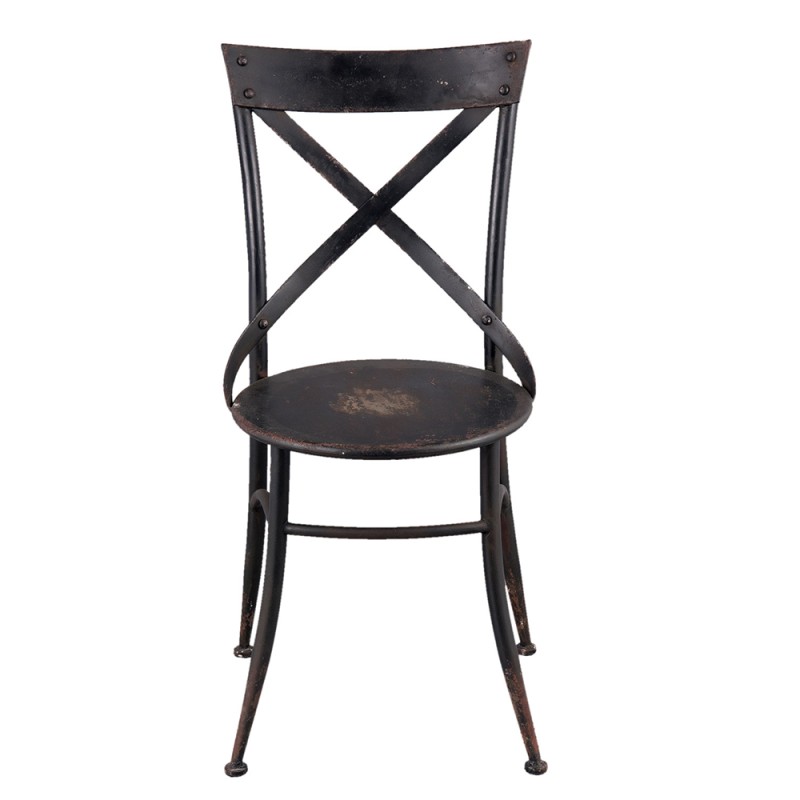 Clayre & Eef Eetkamerstoel  41x41x88 cm Zwart Ijzer